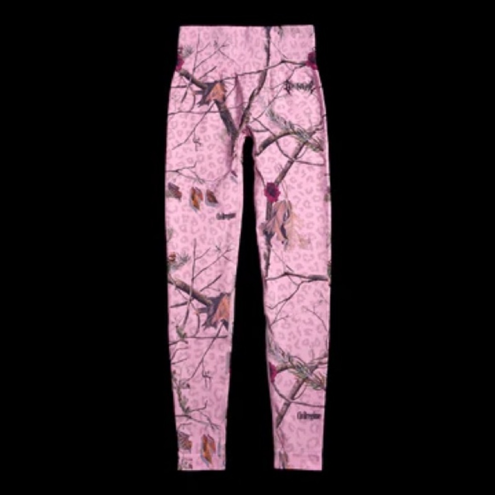 Civil Regime- Concrete Forest Kelly Seamless Leggings- Baby Pink Leopard- Small